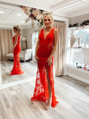 Jessica Angel Red Lace Gown