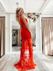 Jessica Angel Red Lace Gown