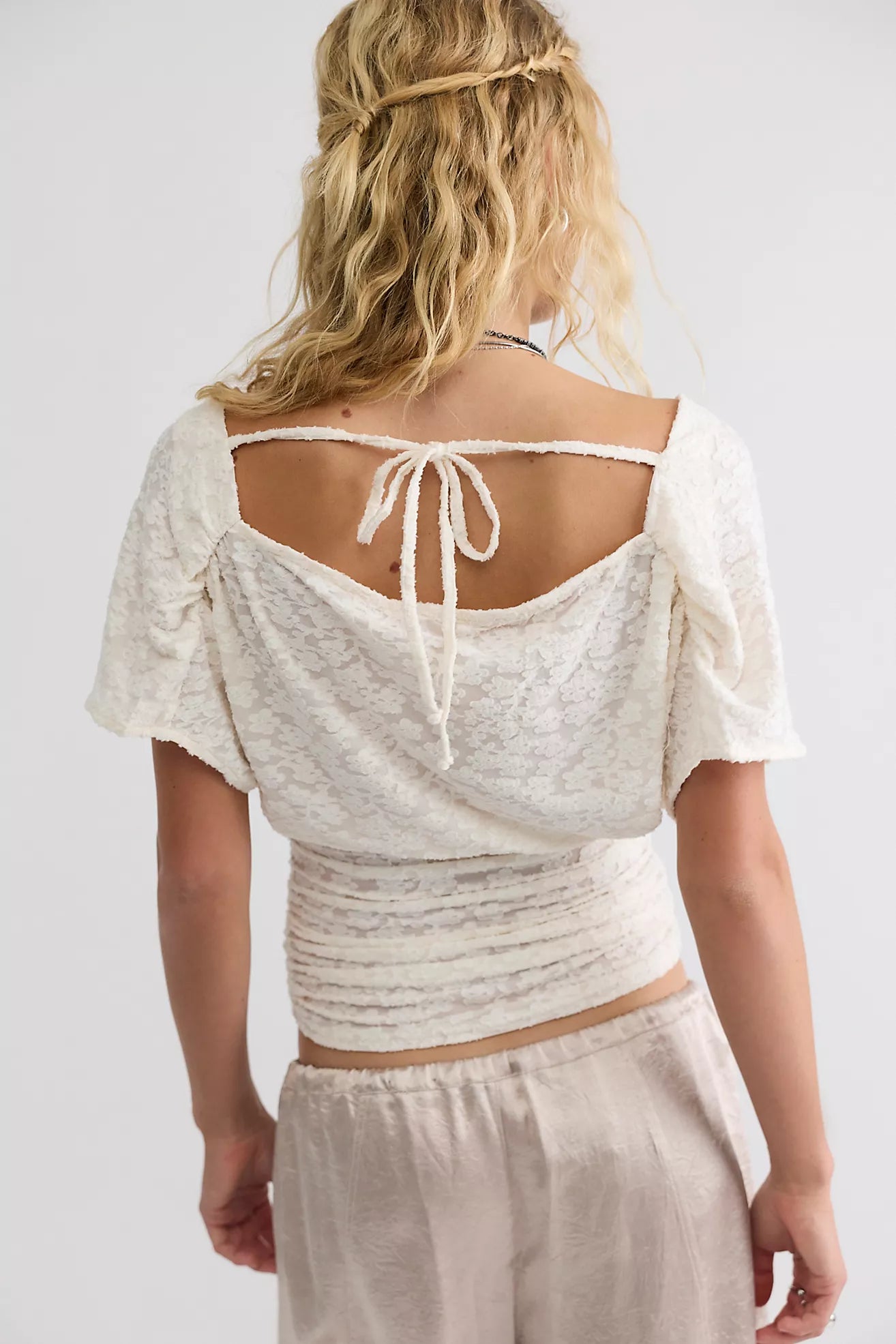 Aura Lace Top in Sugar Swizzle Ivory
