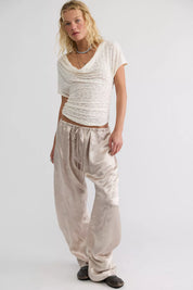 Aura Lace Top in Sugar Swizzle Ivory