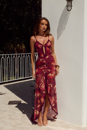 KIATA RUFFLE MAXI DRESS - ELIANA RED