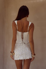 ORION SEQUIN MINI SKIRT - WHITE