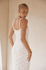 Sarta Maxi Dress in White Lace