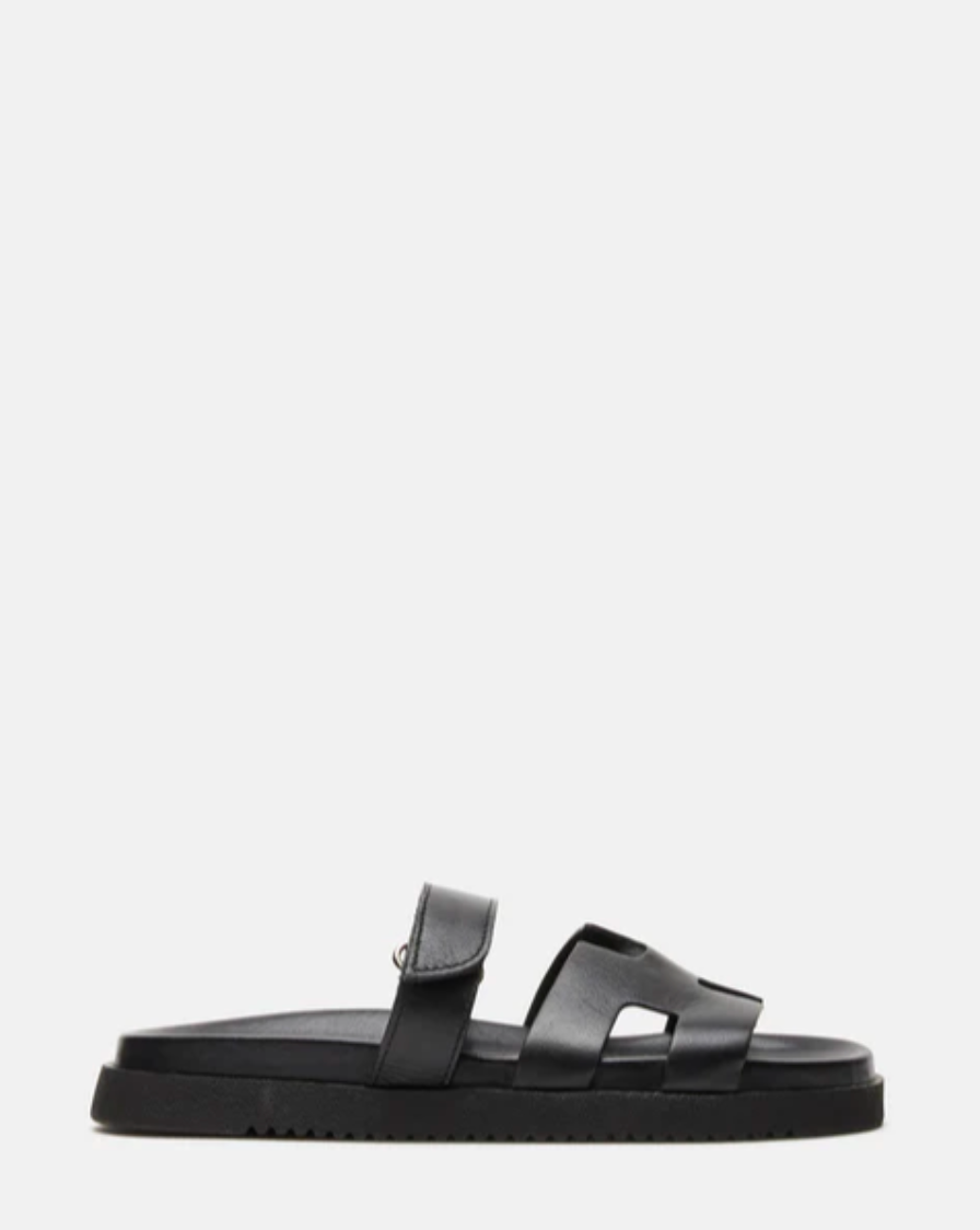 MAYVEN Black Leather Flatform