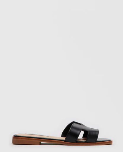 HADYN Black Leather Sandal