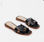 HADYN Black Leather Sandal