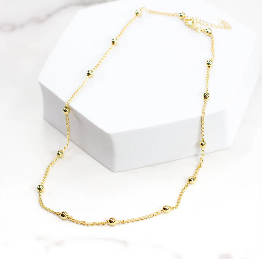 Chain Necklace with Gold Filled Beads