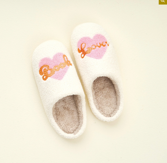 Book Lover Fuzzy Slippers