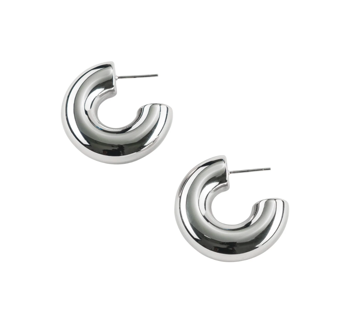 Silver Bubble Hoops