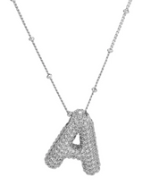 Bling Inital Necklace- Silver