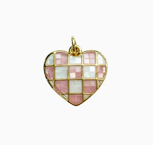 Checker Heart Charm