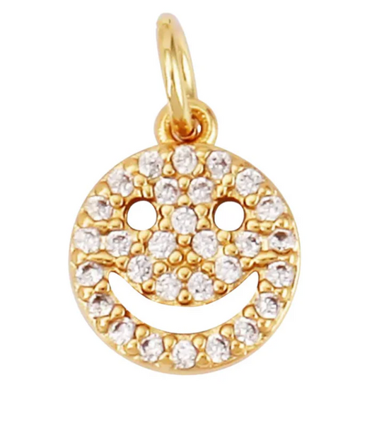 Mini Pave Smile Face Charm