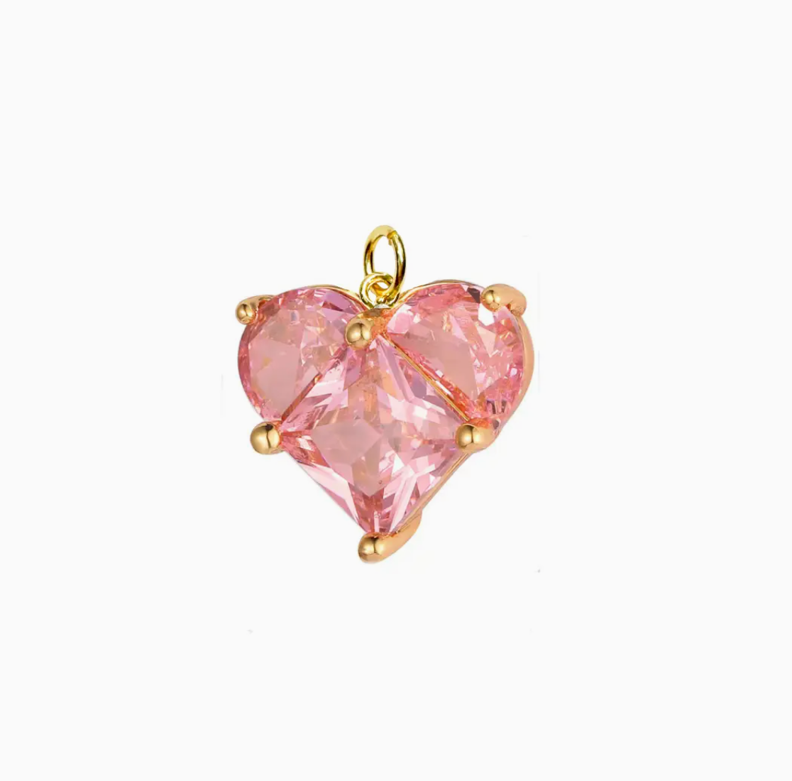 Pink Zircon Heart Charm