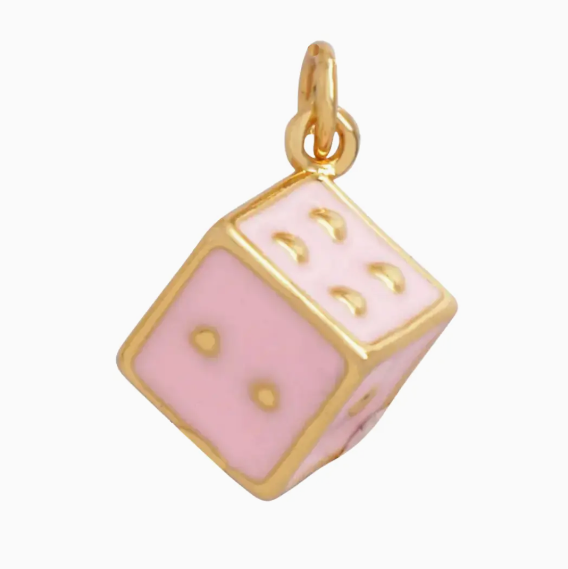 Small Pink Dice Charm