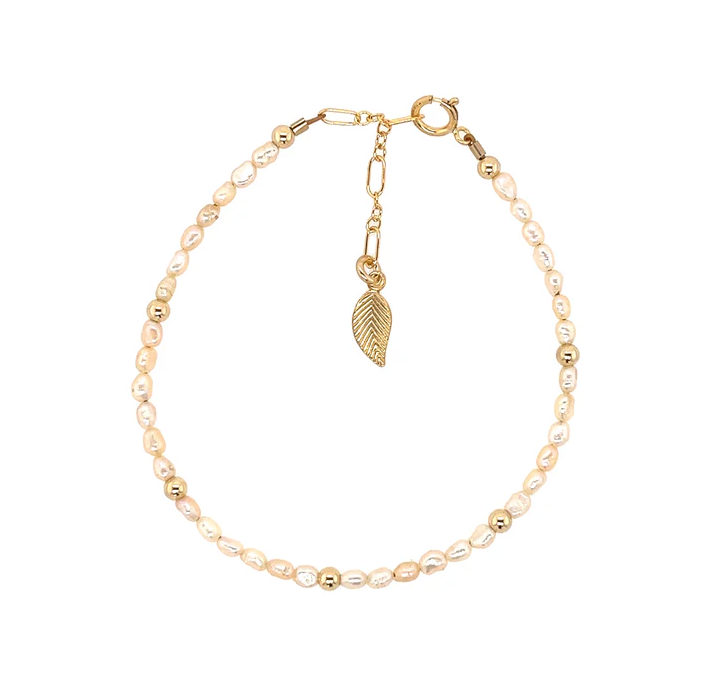 Sara 14k gold-filled & pearl beaded bracelet