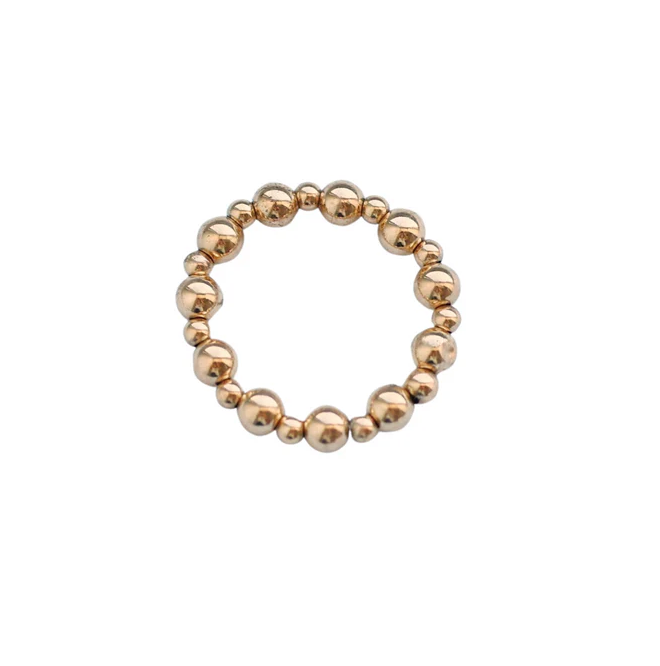 "NICOLE" 14k gold-filled ball Stretchy beaded Ring