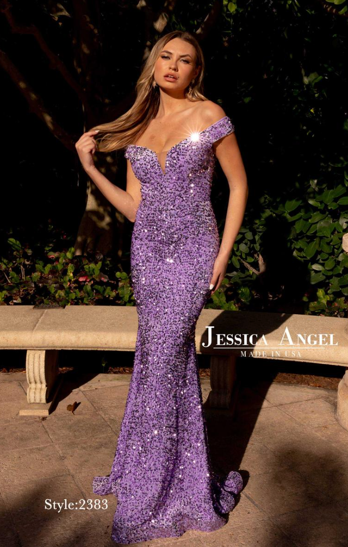 Noelle Gown #2383 Velvet Sequin Pink