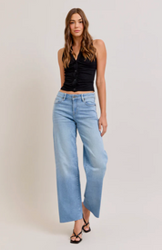 Logan Vintage Wash Stretch Mid Rise Dad Jean