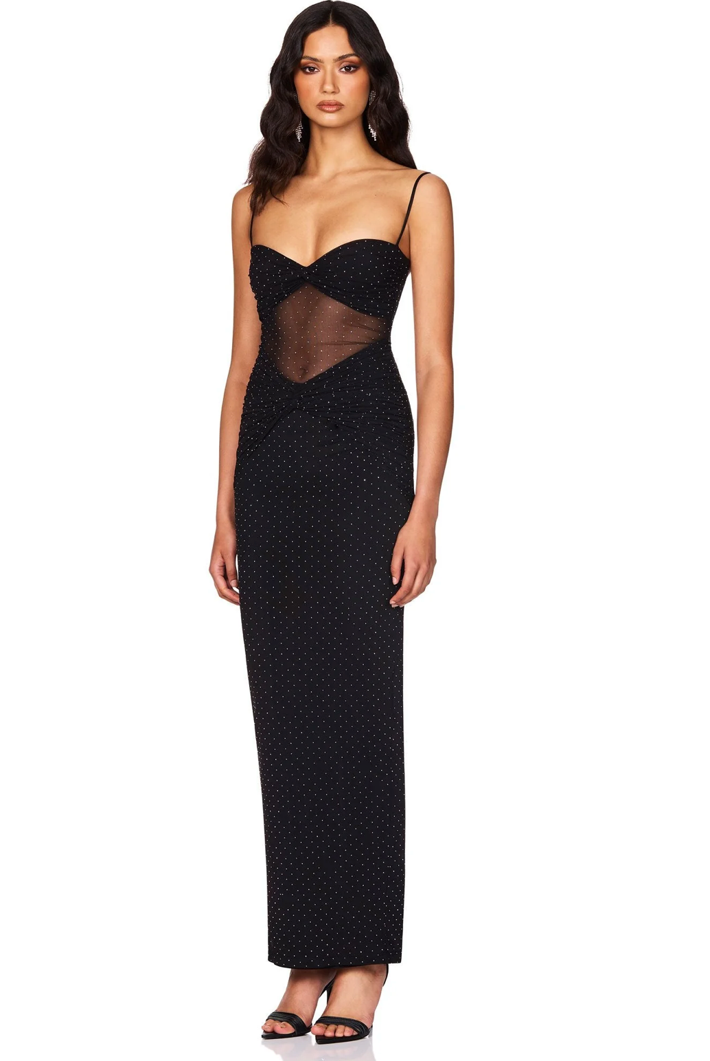 CRYSTAL MAXI DRESS IN BLACK