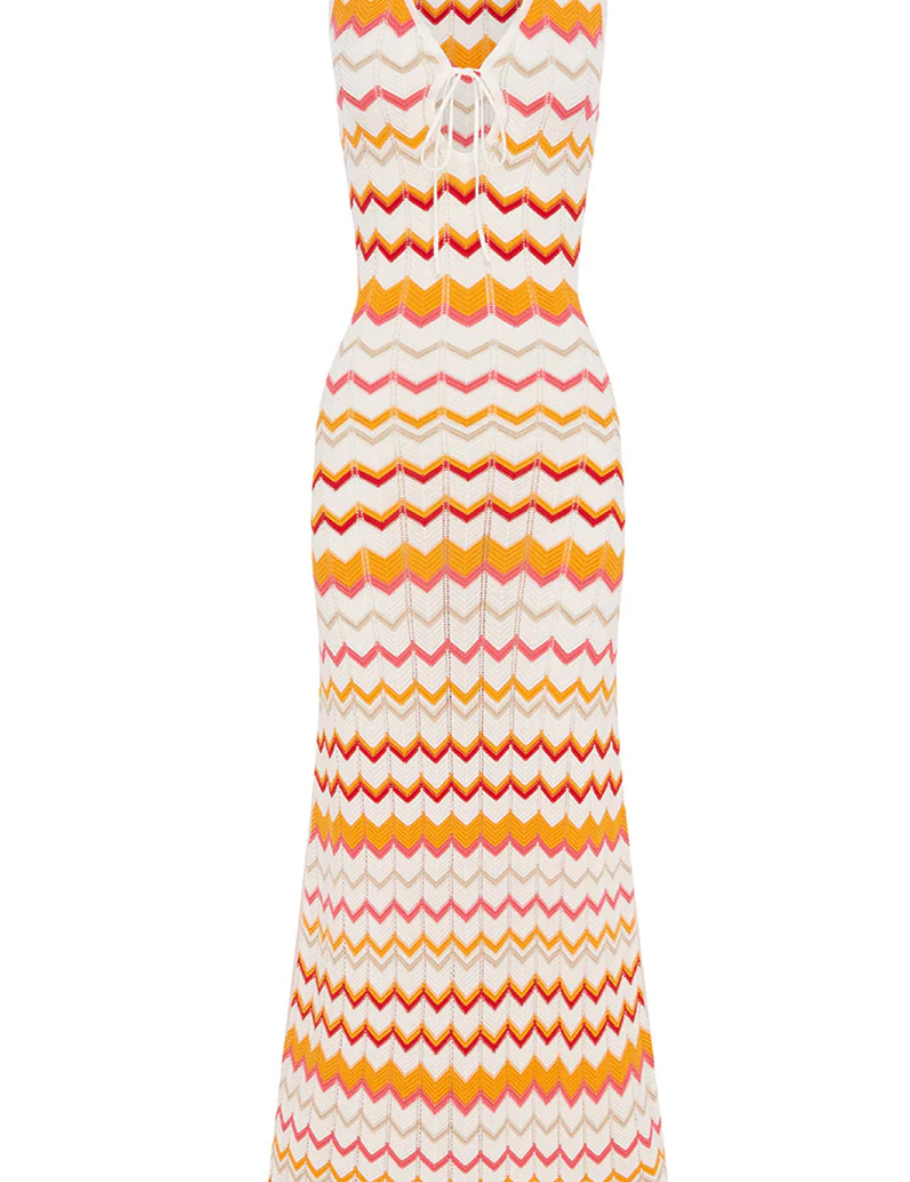 Andrea Maxi Dress Orange Multi S Andrea Maxi Dress Orange Multi S