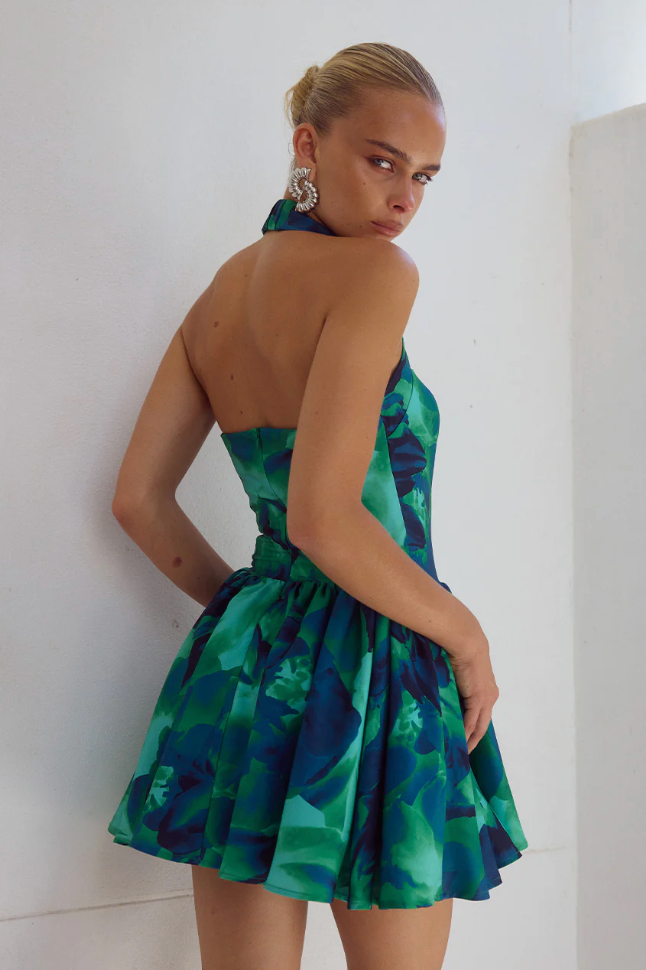 WINSLOW MINI DRESS - CALISTA GREEN, S WINSLOW MINI DRESS - CALISTA GREEN, S
