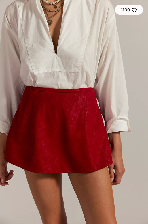 Paradise Found Suede Skort Rhythmic Red FP