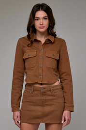 Tawny Washed Tapered Button-Up Shirt