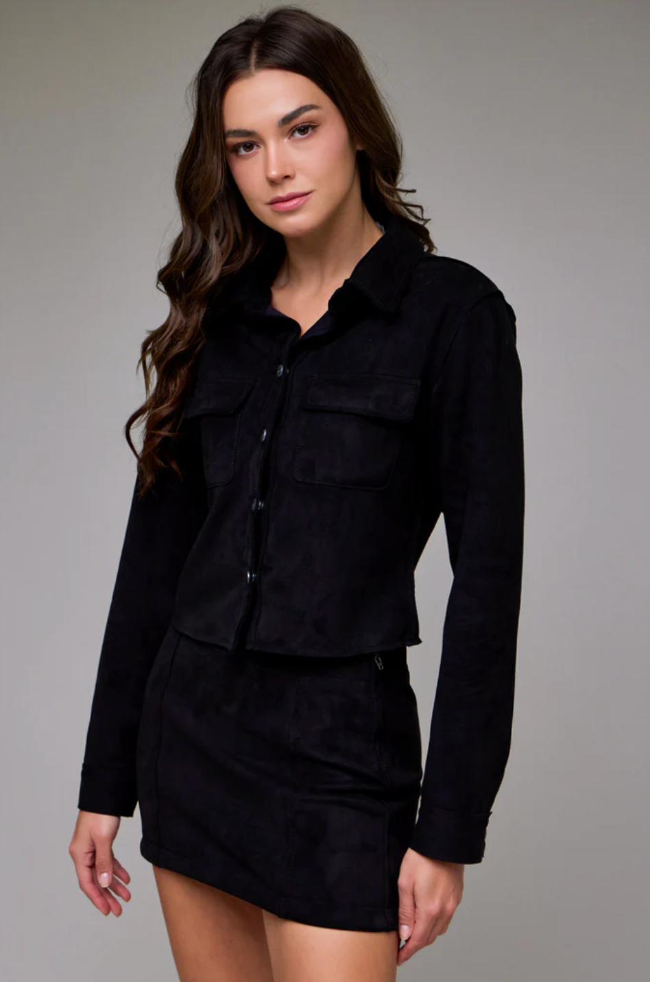 Peyton Suede Black Skirt