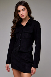 Peyton Suede Black Skirt