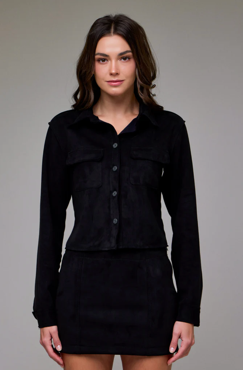 Peyton Suede Black Skirt