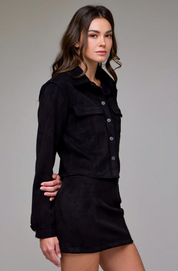 Peyton Suede Black Skirt