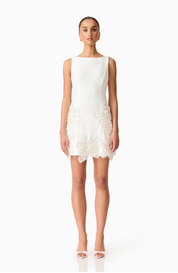 Skye Embellished Dress in White by Elliatt
