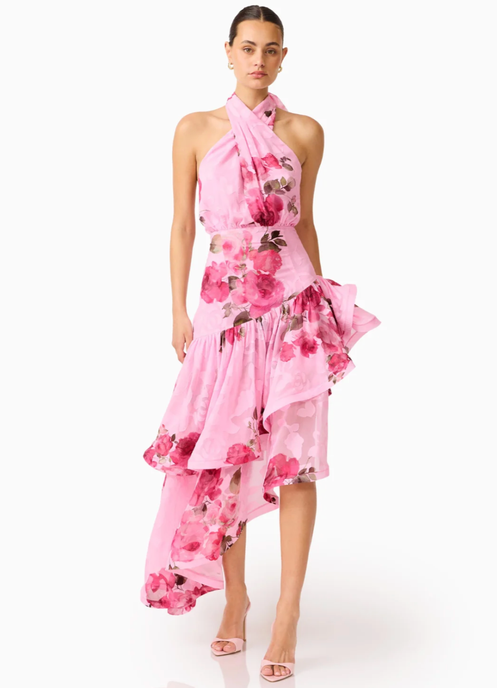 Eleanora High Low Maxi Pink Multi By Elliatt
