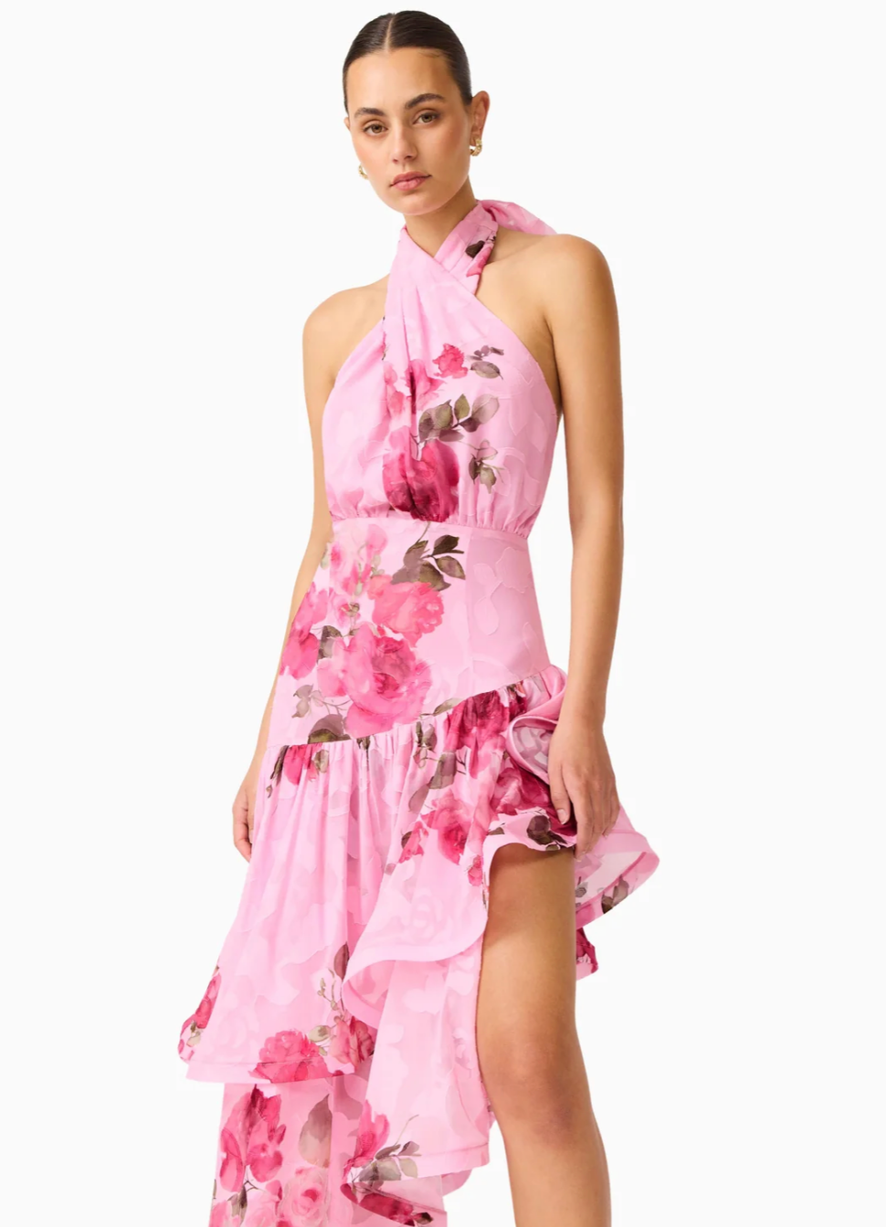 Eleanora High Low Maxi Pink Multi By Elliatt