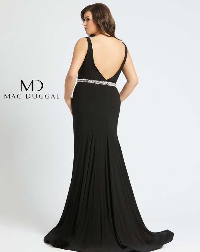 Mac Duggal フェザートリムプランジングガウン MAC DUGGAL – Giana Rose Couture