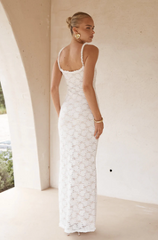 Sarta Maxi Dress in White Lace