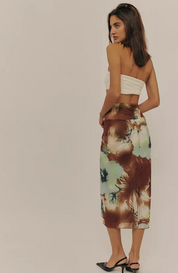 Sunset Mesh Midi Skirt Moss Combo-Boardwalk FP