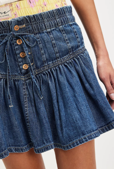 We The Free Roselle Denim Mini Skirt