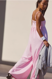 Hot Shot Strappy Onesie in Powder Pink