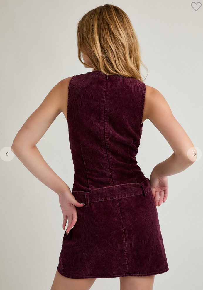 Benni Belted Mini Maroon