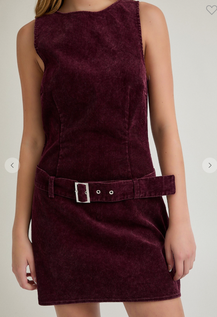 Benni Belted Mini Maroon