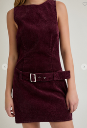 Benni Belted Mini Maroon