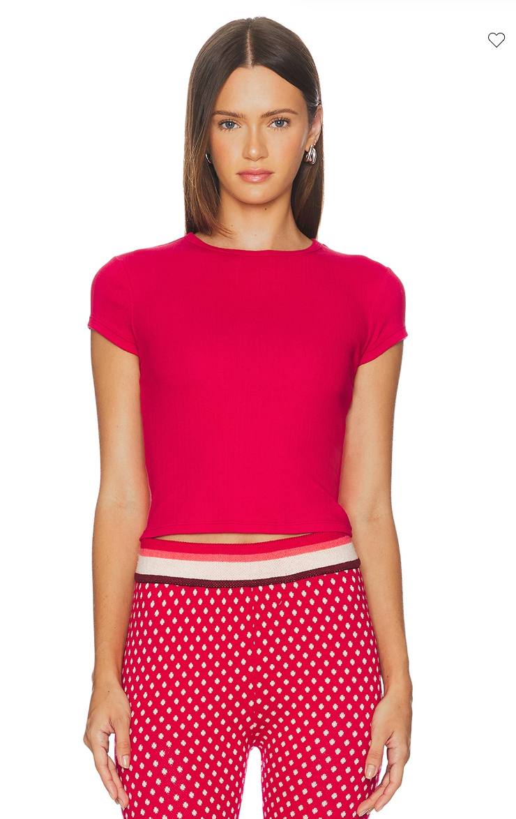 Wait A Minute Baby Tee Lipstick Red FP