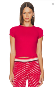 Wait A Minute Baby Tee Lipstick Red FP