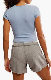 WAIT A MINUTE BABY TEE in SOFT CHAMBRAY by Free People