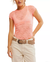 Ready To Go Lace Tee Pink Combo