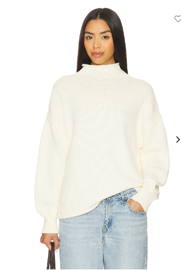 We The Free Torres Roll Neck Sweater Sugar Swizzle