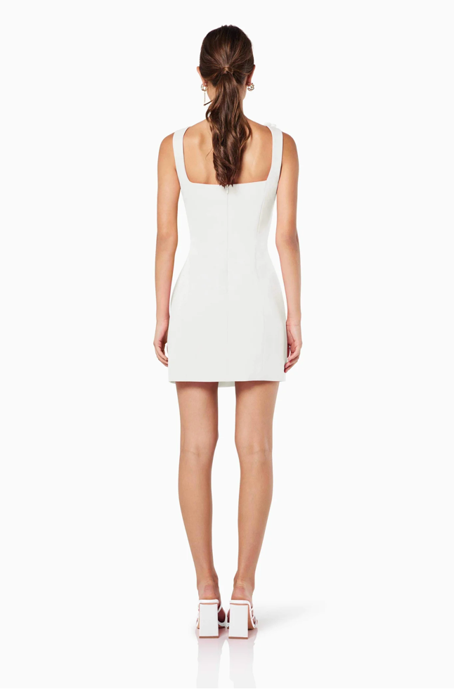 Thrompe 3D Floral Mini Dress in White by Elliatt