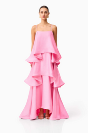 Tilly Tiered Maxi Dress in Pink by Elliatt