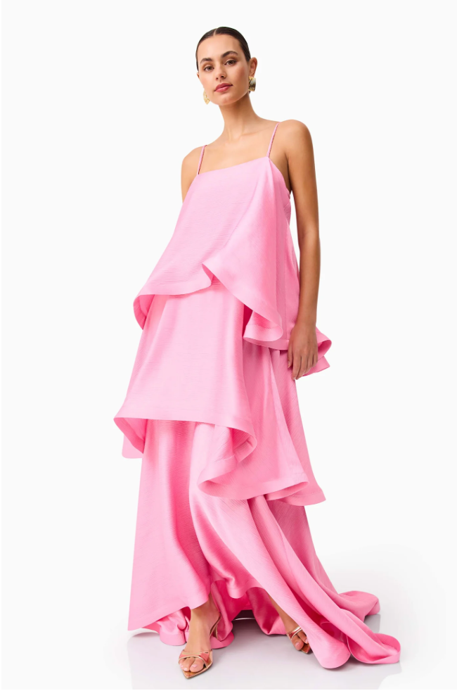 Tilly Tiered Maxi Dress - Pink - S